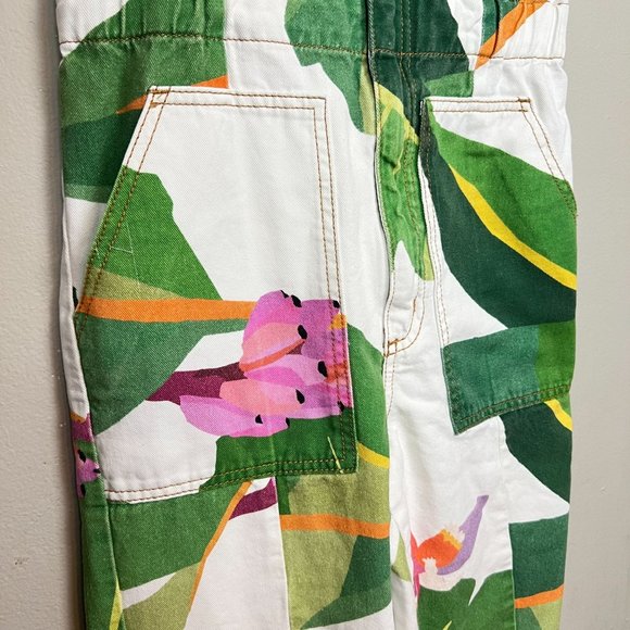 Farm Rio white Tropicalistic denim Jumpsuit size XS - Picture 5 of 9